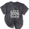 Class Of 2026 Senior Graduation School College Mineral Wash Tshirts Mineral Black