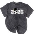 Class Of 2026 Senior 2026 Soccer High School Graduation Mineral Wash Tshirts Mineral Black