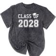 Class Of 2028 Graduation T Shirt Future School Graduate Mineral Wash Tshirts Mineral Black