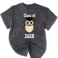 Class Of 2028 TShirt Back To School Graduation Year Boy Girl Mineral Wash Tshirts Mineral Black