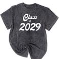 Class Of 2029 Shirt Graduation Him Her Senior Class Mineral Wash Tshirts Mineral Black