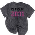 Class Of 2031 Graduation T-Shirt Mineral Wash Tshirts Mineral Black