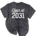 Class Of 2031 Grow With Me Graduation Mineral Wash Tshirts Mineral Black