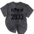 Class Of 2033 Shirt Graduation Mineral Wash Tshirts Mineral Black