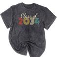 Class Of 2034 Senior Graduate 2034 Graduation Mineral Wash Tshirts Mineral Black