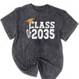 Class Of 2035 Grow With Me Boy Girl First Day Of Graduation Mineral Wash Tshirts Mineral Black