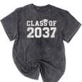 Class Of 2037 Kindergarten To Graduation First Day Of School Mineral Wash Tshirts Mineral Black
