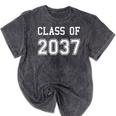 Class Of 2037 Shirt Graduation School Future Graduate Mineral Wash Tshirts Mineral Black