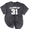 Class Of 31 2031 School Tee Shirt Graduation Class Party Mineral Wash Tshirts Mineral Black