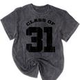 Class Of 31 Date High School Kindergarten Graduation Shirt Mineral Wash Tshirts Mineral Black