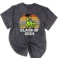 Class Of Dinosaur Apparel 2024 Graduation Graduate Dino Boy Mineral Wash Tshirts Mineral Black