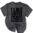 I Like Coffee & May Be 3 People Coffee Lover Introvert Mineral Wash Tshirts Mineral Black