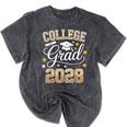 College Grad Class Of 2028 Senior Graduate Graduation 2028 Mineral Wash Tshirts Mineral Black