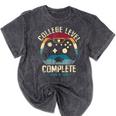 College Level Complete Class Of 2026 Gamer Graduation Grad Mineral Wash Tshirts Mineral Black
