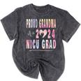 Colorful Proud Grandma 2024 NICU Graduate Baby Graduation Mineral Wash Tshirts Mineral Black