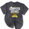 Computer Science Degree Graduation Senior Celebration Grad Mineral Wash Tshirts Mineral Black