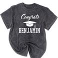 Congrats Benjamin College High School Graduation Mineral Wash Tshirts Mineral Black
