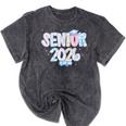 Coquette Senior-Class Of 2026 Preppy Graduation Graduate Mineral Wash Tshirts Mineral Black