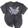 Corrections Officer 2018 Graduation Silver Line T-Shirt Mineral Wash Tshirts Mineral Black
