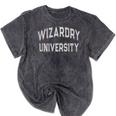 Crazy Antisocial WIZARDRY UNIVERSITY Introvert Don't Call Me Mineral Wash Tshirts Mineral Black