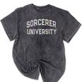 Crazy Sarcastic SORCERER UNIVERSITY Introvert Anti Social Mineral Wash Tshirts Mineral Black