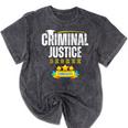 Criminal Justice Degree Graduation Senior Celebration Grad Mineral Wash Tshirts Mineral Black