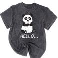 Cute Introvert Vibes – Panda Hello & Goodbye Mineral Wash Tshirts Mineral Black