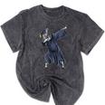 Dabbing Graduate Zebra Team Mascot Graduation Senior Shirt Mineral Wash Tshirts Mineral Black