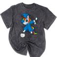 Dabbing Graduation Class 2023 Unicorn Volleyball Mineral Wash Tshirts Mineral Black