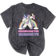 Dabbing Unicorn Kindergarten Graduation Dab Dance Girl Mineral Wash Tshirts Mineral Black
