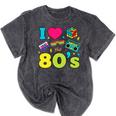 Dad I Love The 80's Retro 80s Nostalgia For Dad Premium Tri-Blend Mineral Wash Tshirts Mineral Black