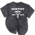Dentist Dr Graduation T Shirt Student Dentist Est 2018 Mineral Wash Tshirts Mineral Black