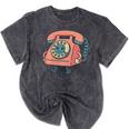 Dial It Back Retro Tech Nostalgia Vintage Premium Tri-Blend Mineral Wash Tshirts Mineral Black
