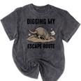 Digging My Escape Route Armadillo Introvert Humor Mineral Wash Tshirts Mineral Black
