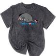 Disney Winnie The Pooh Introvert Eeyore Logo Mineral Wash Tshirts Mineral Black
