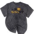 Doctor Of Education She BelievED EdD Graduation Mineral Wash Tshirts Mineral Black