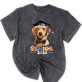 Dog Class Of 2024 Graduation Senior 2024 Men Women Girls Kids Mineral Wash Tshirts Mineral Black