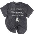 Dog-Trovert Boston Terrier Humor Definition Introvert Mineral Wash Tshirts Mineral Black