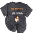 Dog-Trovert Shih Tzu Humor Definition Introvert Mineral Wash Tshirts Mineral Black