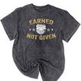 Earned Not Given Police Academy Graduation Police Officer Mineral Wash Tshirts Mineral Black