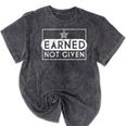 Earned Not Given Police Graduation Deputy Sheriff Mineral Wash Tshirts Mineral Black