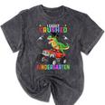 I Easily Crushed Kindergarten Graduation 2022 Truck Dinosaur Mineral Wash Tshirts Mineral Black