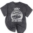Easily Distracted By Old Cars Graphic Nostalgia Mineral Wash Tshirts Mineral Black