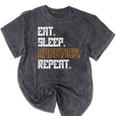 Eat Sleep Robotics Repeat Shirt Graduation Mineral Wash Tshirts Mineral Black