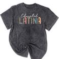 Educated Latina Proud Graduate Latinas Pride Graduation Mineral Wash Tshirts Mineral Black