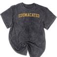 Edumacated Grad College Graduation Mineral Wash Tshirts Mineral Black