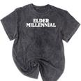 Elder Millennial Retro 90s Nostalgia Mineral Wash Tshirts Mineral Black