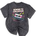 Elder Millennials Embracing 90s Rewind Nostalgia Vibes Premium Mineral Wash Tshirts Mineral Black