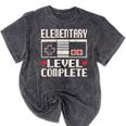 Elementary Level Complete Gamer Class Of 2025 Graduation Mineral Wash Tshirts Mineral Black