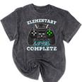 Elementary School Level Complete Gamer Graduation Mineral Wash Tshirts Mineral Black